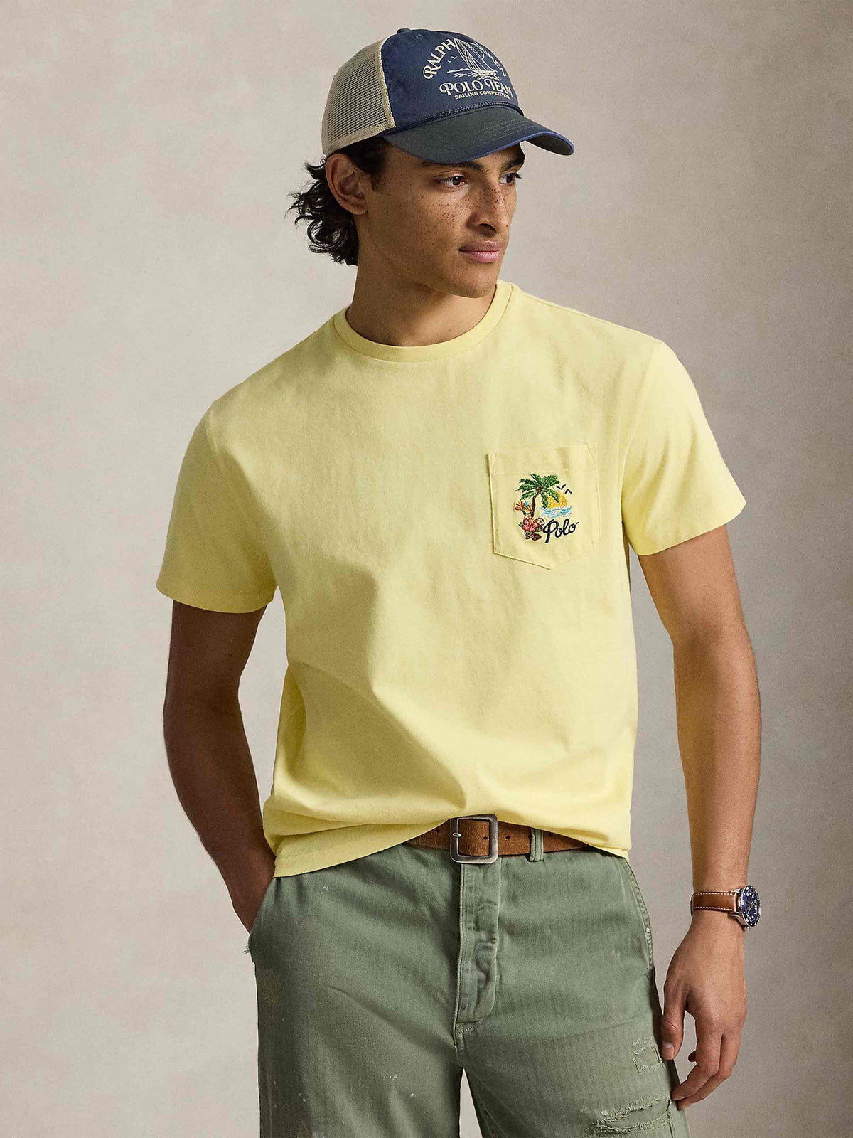 Camiseta Knit-T-Shirt Ralph Lauren Para Hombre De Color Amarillo