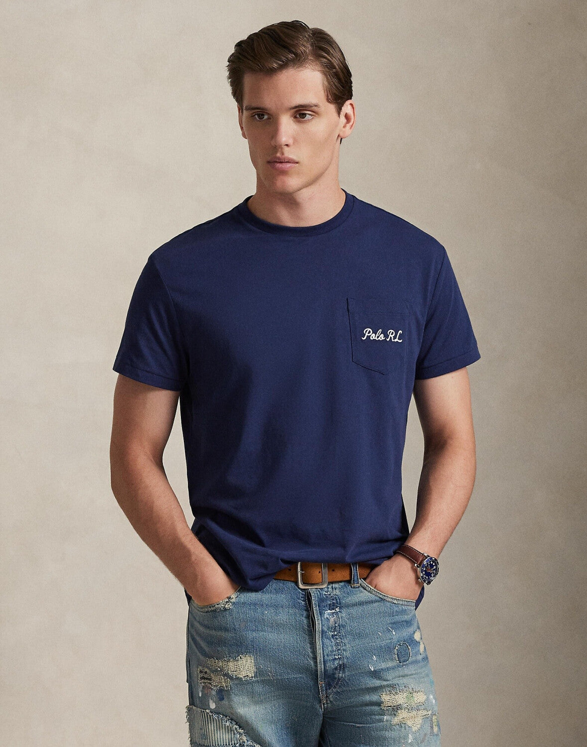 Camiseta Knit-T-Shirt Ralph Lauren Para Hombre De Color Azul