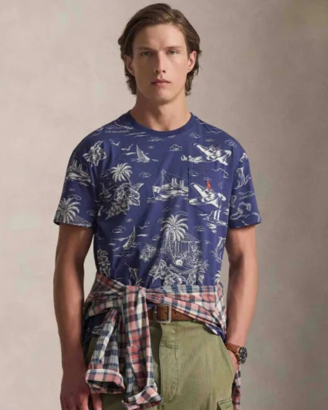 Camiseta Knit-T-Shirt Ralph Lauren Para Hombre De Color Azul