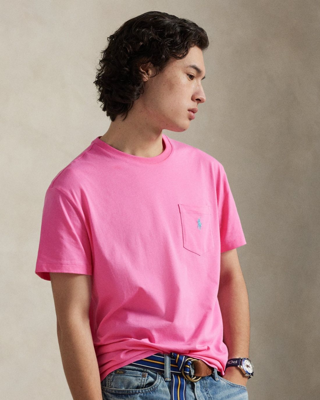 Camiseta Sscncmslm2-Short Sleeve-T-Shirt Ralph Lauren Para Hombre De Color Rosado