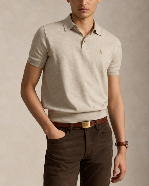 SUÉTER RALPH LAUREN PARA CABALLERO MANGA CORTA PULLOVER CAFE REF 710980682504