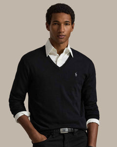 Sueter Ls Sf Vn Pp-Long Sleeve-Sweater Ralph Lauren Para Hombre De Color Negro