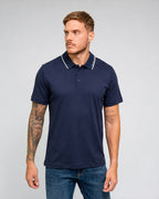 Sueter Logo Rib Ss Polo Azul Para Hombre Michael Kors