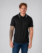 Sueter Logo Rib Ss Polo Negro Para Hombre Michael Kors