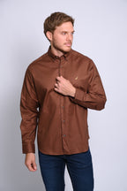 NAUTICA CAMISA MANGA LARGA DE HOMBRE MARRON