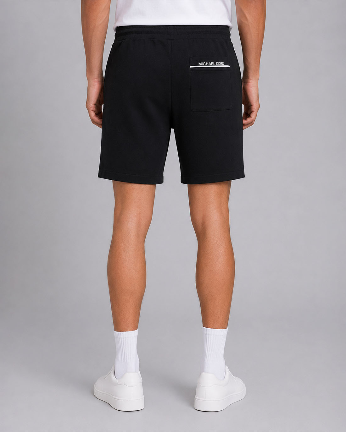 Pantalon Corto Logo Rib Short Negro Para Hombre Michael Kors