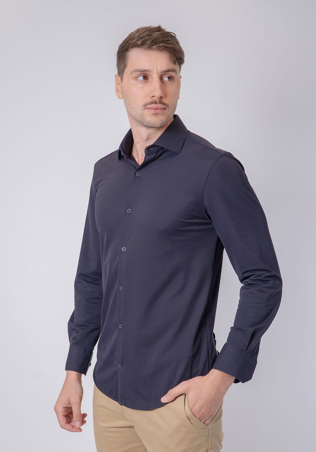 CARVEN CAMISA M/L HOMBRE AZUL CVA01900NV