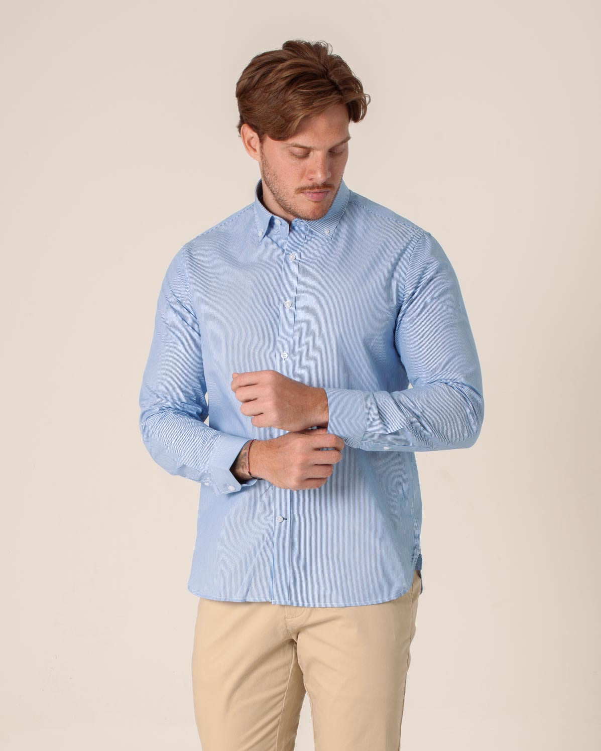 CARVEN CAMISA M/L HOMBRE AZUL CVJ04188BU
