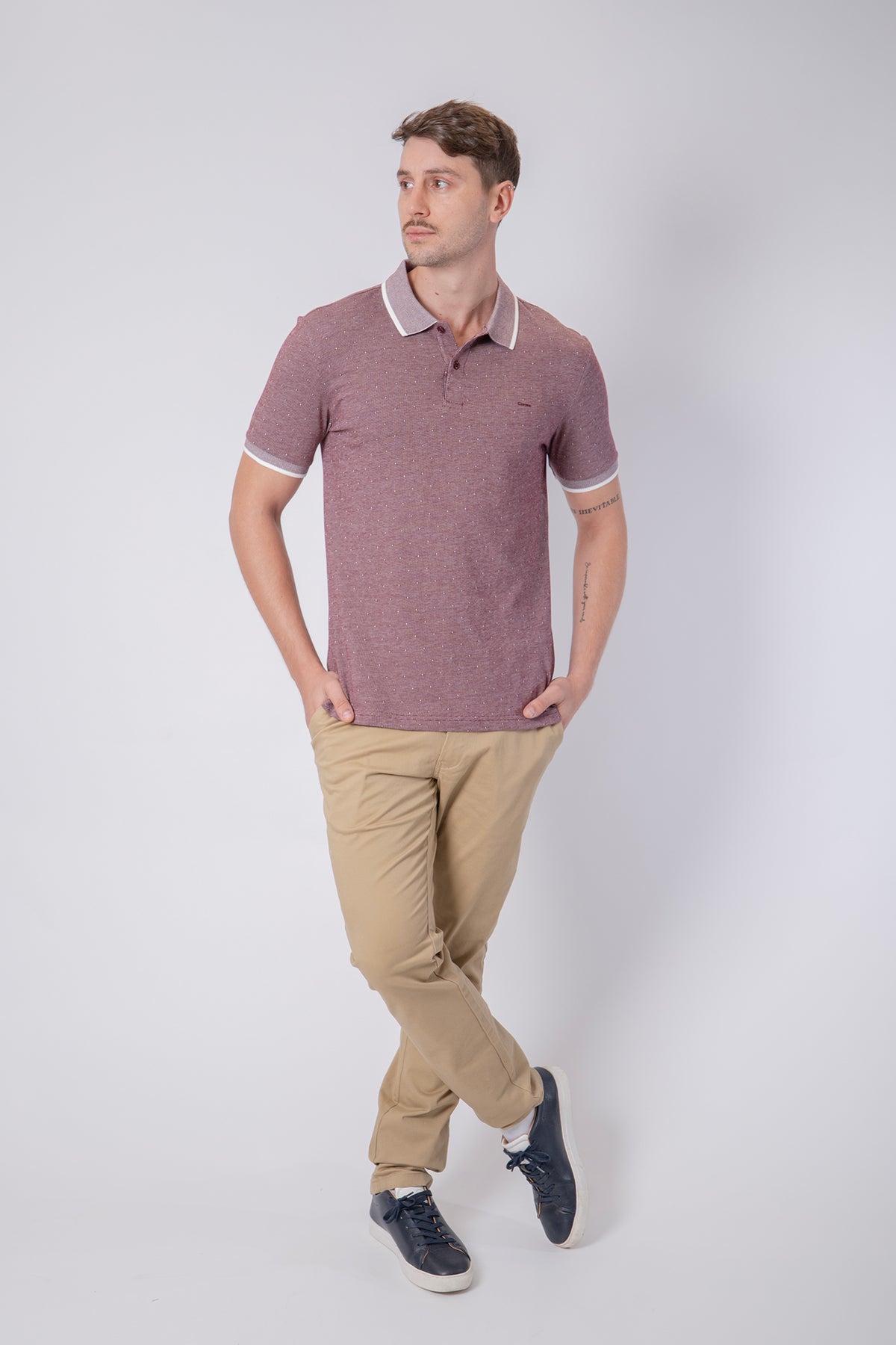 CARVEN POLO HOMBRE ROJO CVY13170BUR