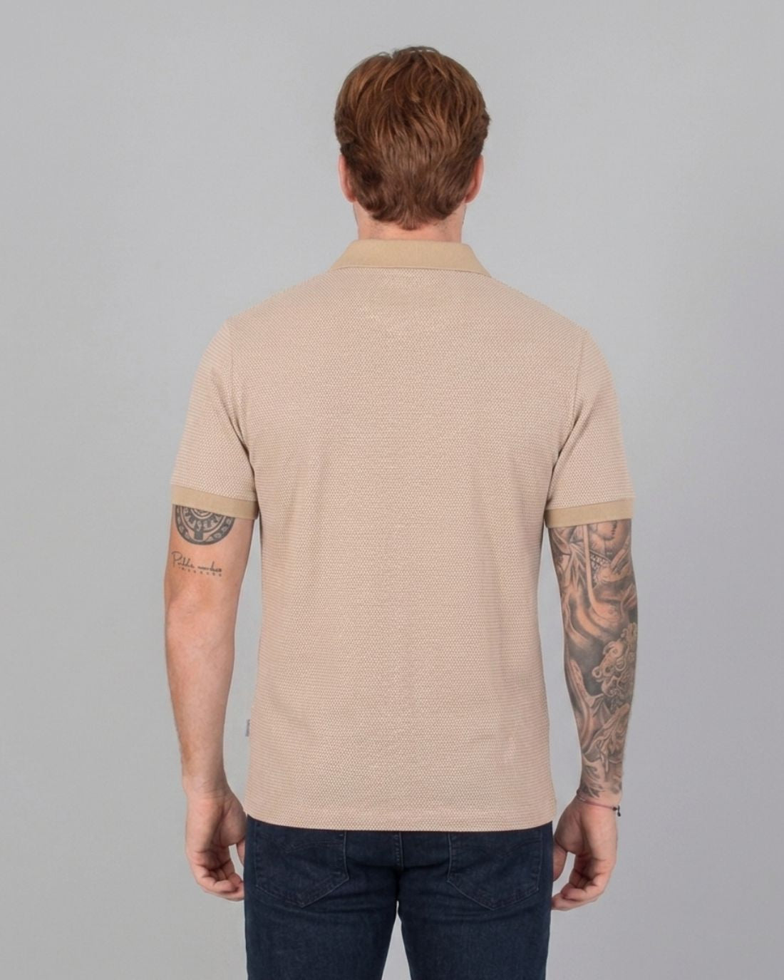 Polo P/H M/C Carven Para Hombre Color Beige Cv-Z13-163-Sd