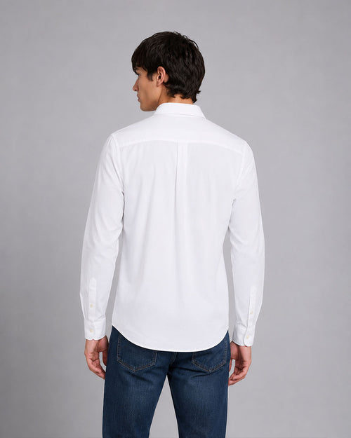 Camisa Manga Larga Ls Classic Cotton Shirt Blanco Para Hombre Michael Kors
