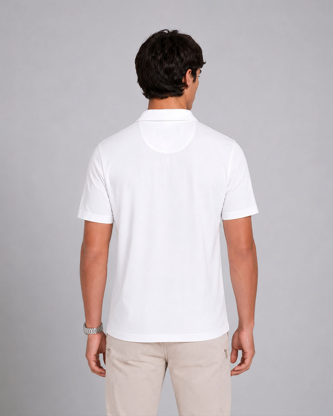 Camisa Tipo Polo Sleek Pique Ss Zip Polo Blanco Para Hombre Michael Kors