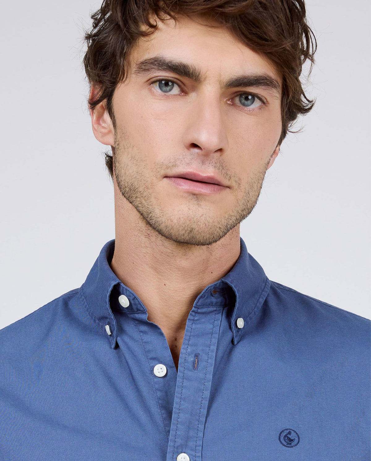 Camisa Algodón Garment Dyed EL GANSO HOMBRE AZUL