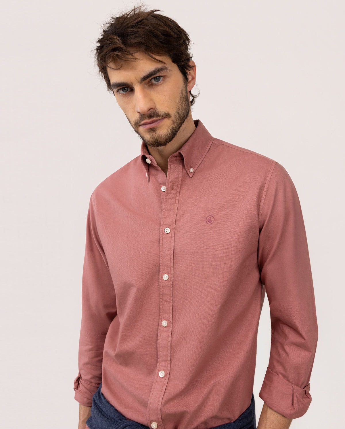 Camisa Algodón Garment Dyed EL GANSO HOMBRE ROJO