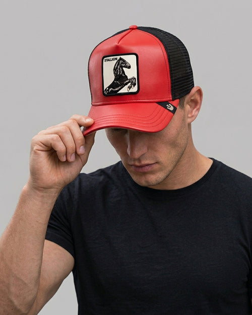 GORRA GORIN BROSS SHLEATHER STALLION COLOR ROJO