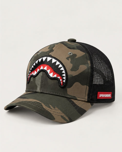 GORRA CON LOGO BORADO EN FRENTE Y MALLA DETRÁS PARA CABALLERO SPRAYGROUND PARA HOMBRE COLOR SGMA04H24CAMO