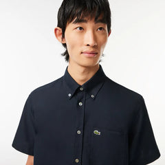 LACOSTE CH1917F2W CAMISA OXFOR MANGA CORTA FIT BLUE