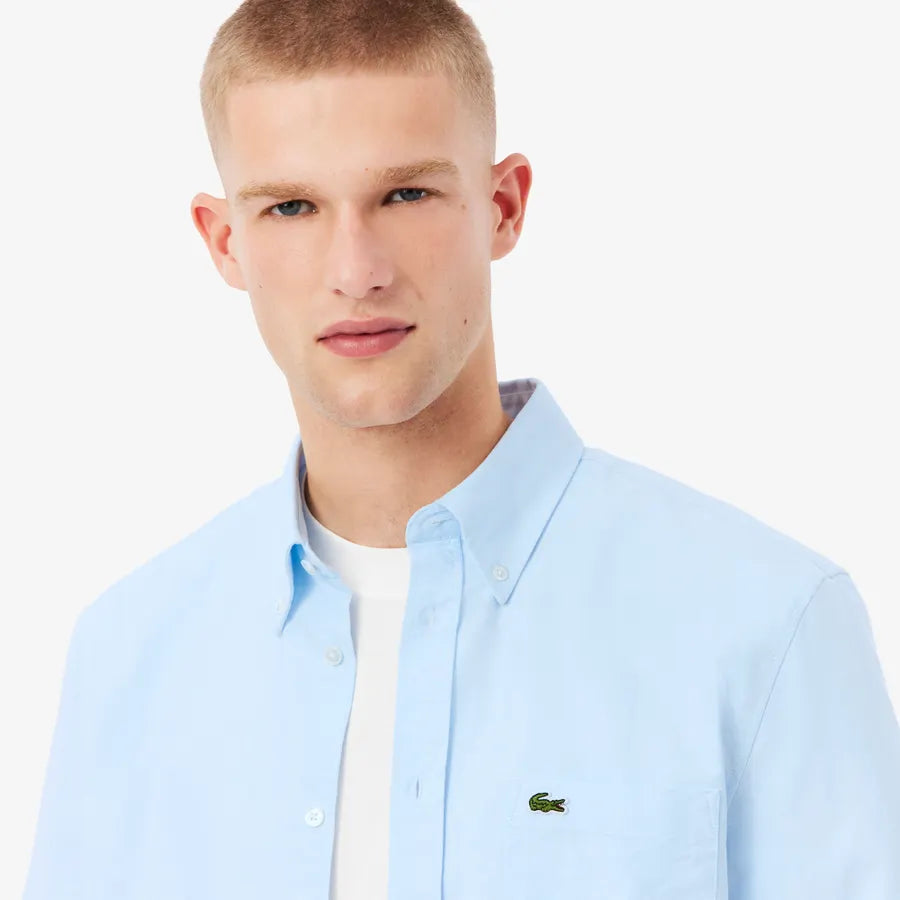 LACOSTE CH1917F6Z CAMISA OXFOR MANGA CORTA AZUL