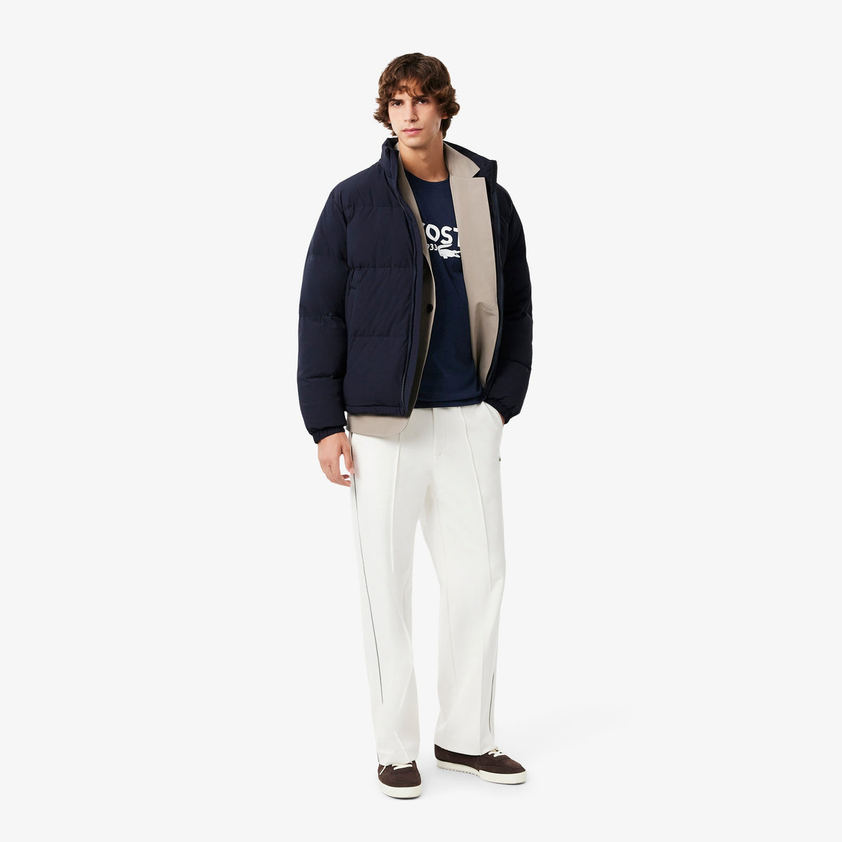 LACOSTE TH6541166 CAMISETA ESTAMPADA NAVY BLUE