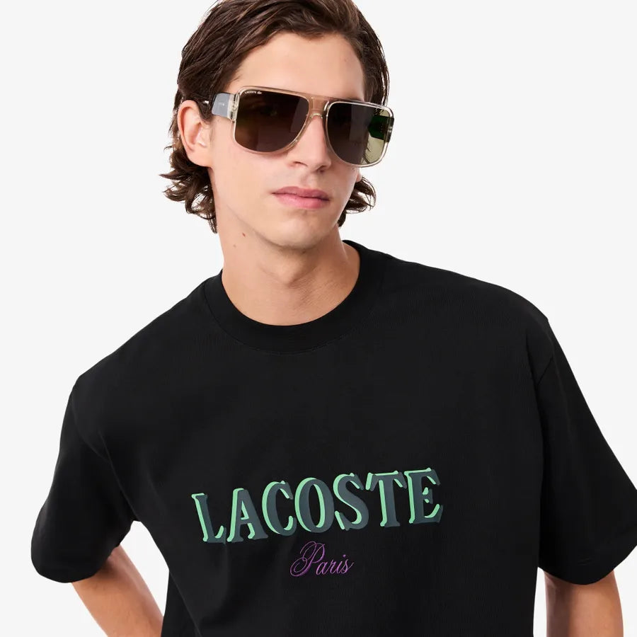 LACOSTE TH5912031 CAMISETA OVERSIZED ESTAMPADA BLACK