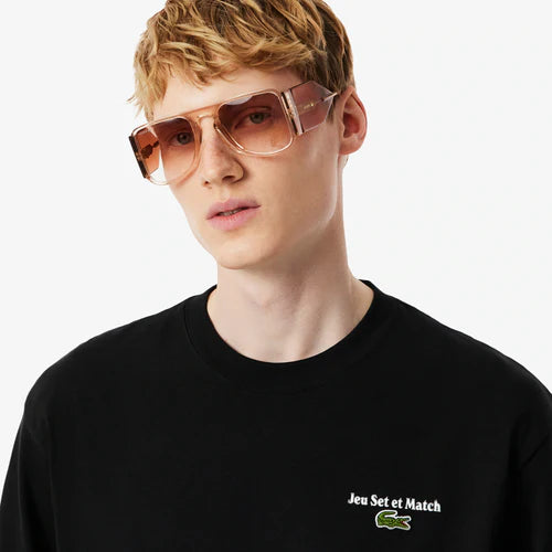 LACOSTE TH5950031 CAMISETA OVERSIZED ESTAMPADA BLACK