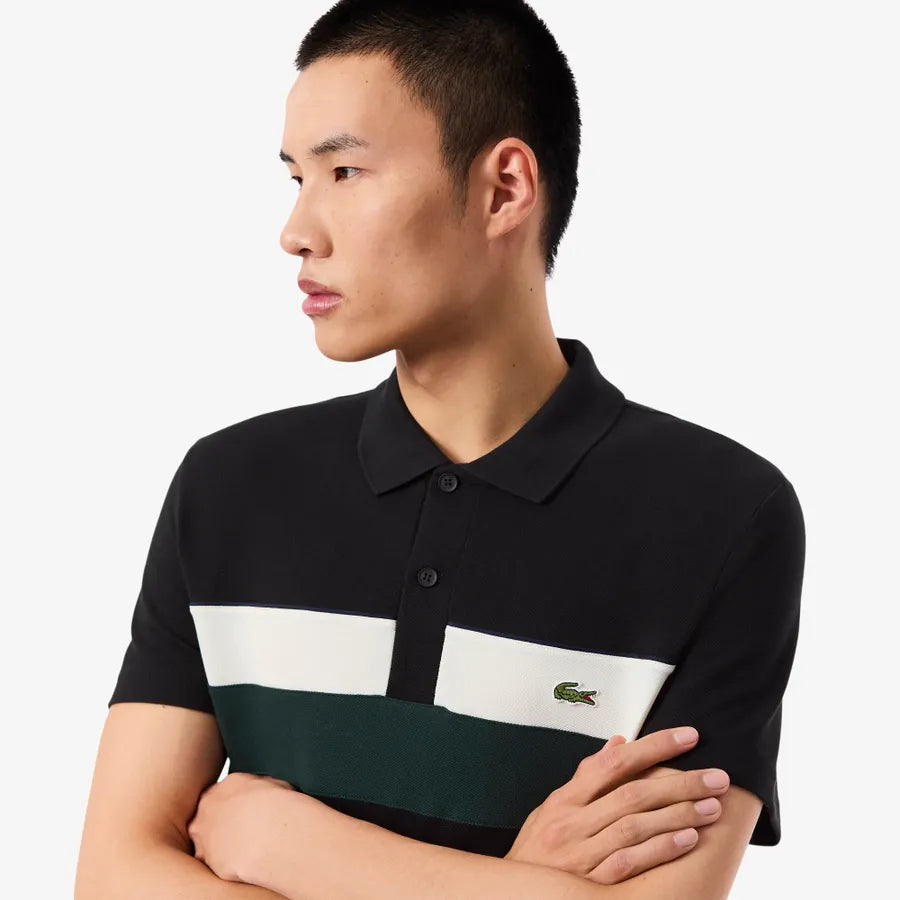 LACOSTE PH59186XH POLO MINIPIQUE COLOR BLOCK FIT BLACK