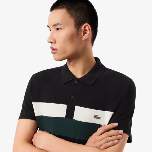 LACOSTE PH59186XH POLO MINIPIQUE COLOR BLOCK FIT BLACK