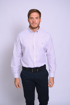 NAUTICA CAMISA MANGA LARGA DE HOMBRE BLANCO