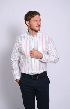 NAUTICA CAMISA MANGA LARGA DE HOMBRE BLANCO