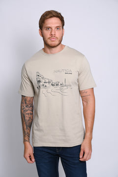 NAUTICA CAMISETAS DE HOMBRE BEIGE