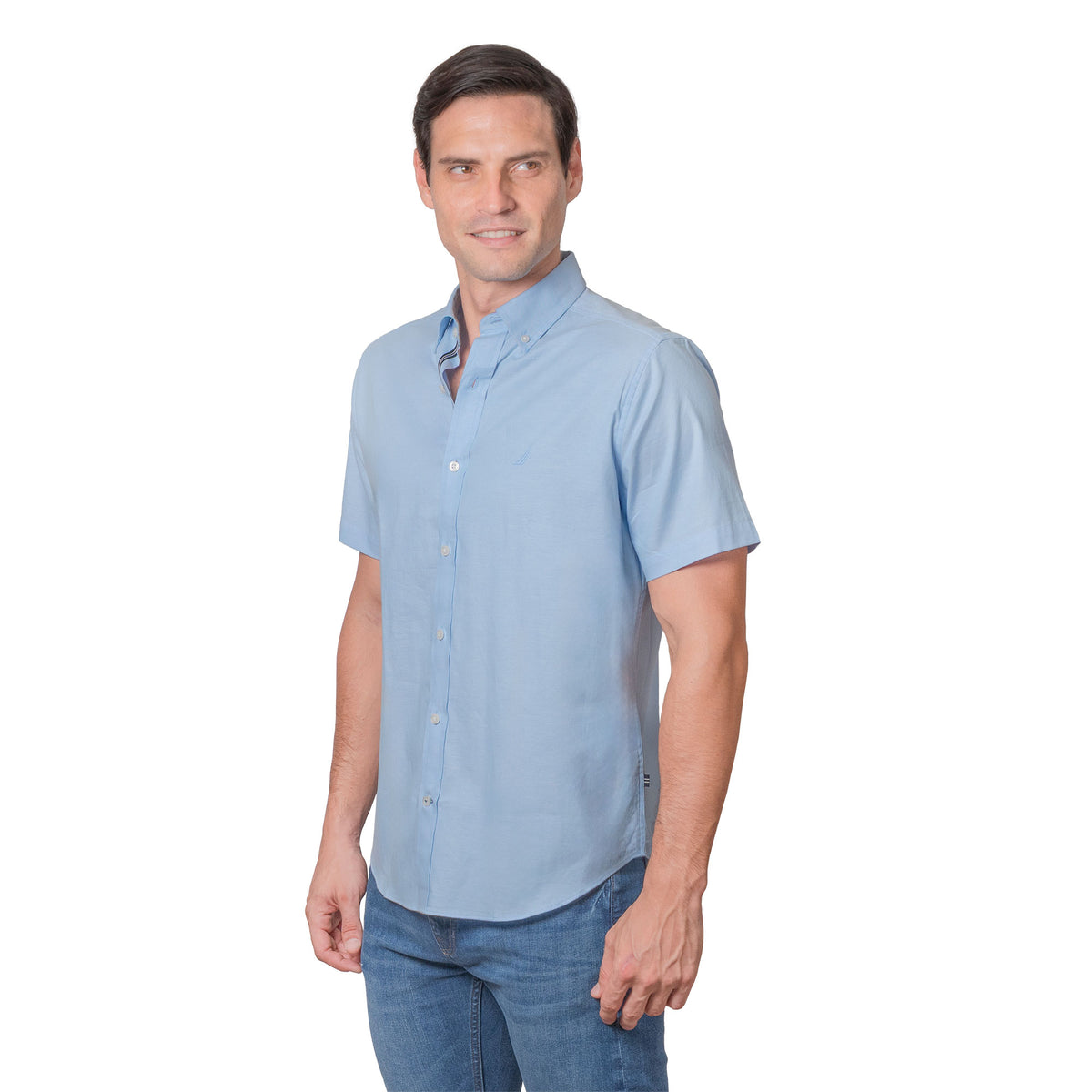 NAUTICA CAMISA M/C DE HOMBRE AZUL 01100W-40N