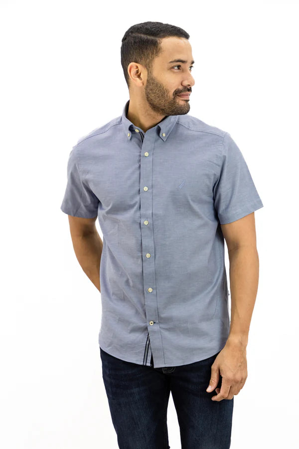 NAUTICA CAMISA M/C DE HOMBRE AZUL 01100W-4G3