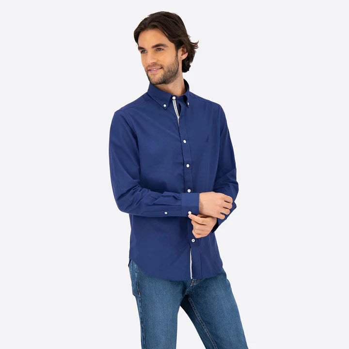 NAUTICA CAMISA M/L DE HOMBRE AZUL 01101W-4JN
