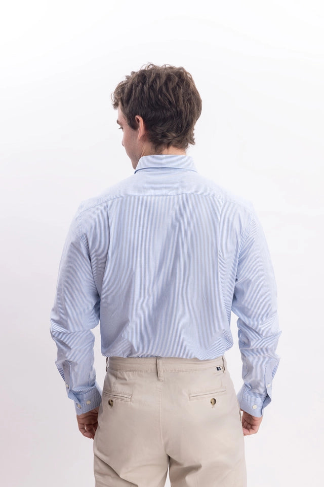 NAUTICA CAMISA M/L DE HOMBRE AZUL 01990W-4CM