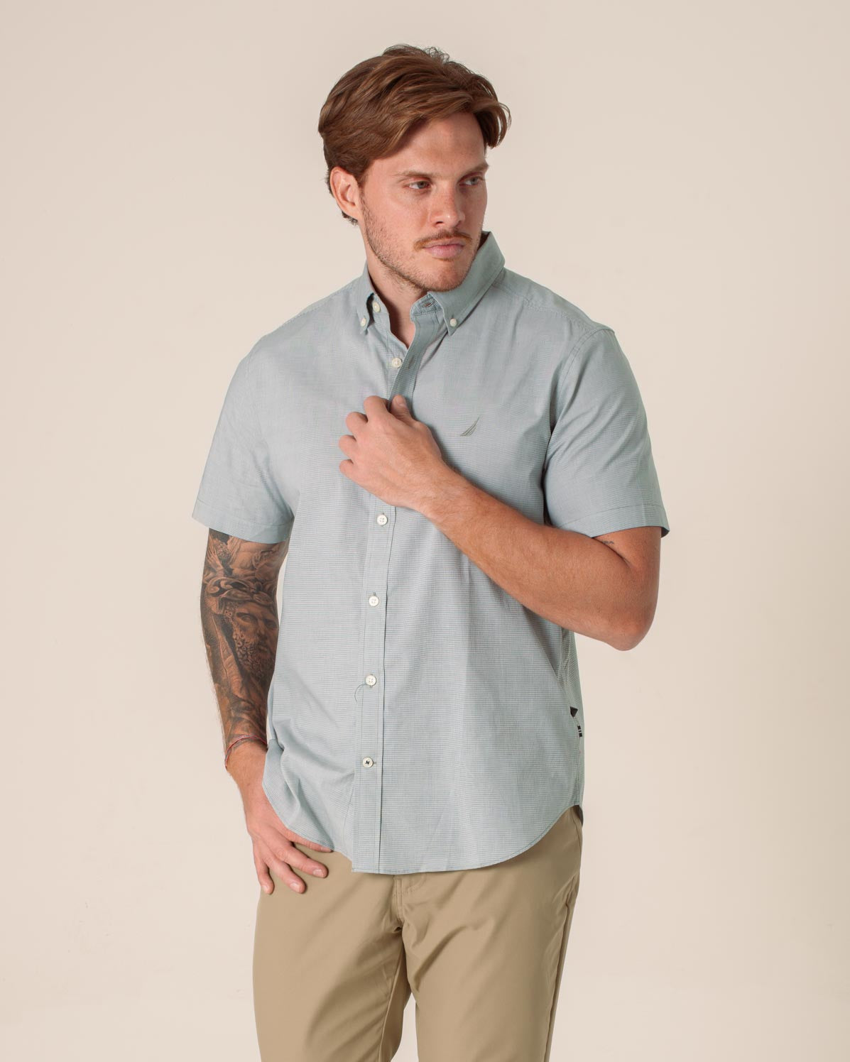 NAUTICA CAMISA M/C DE HOMBRE VERDE W01142-3SY