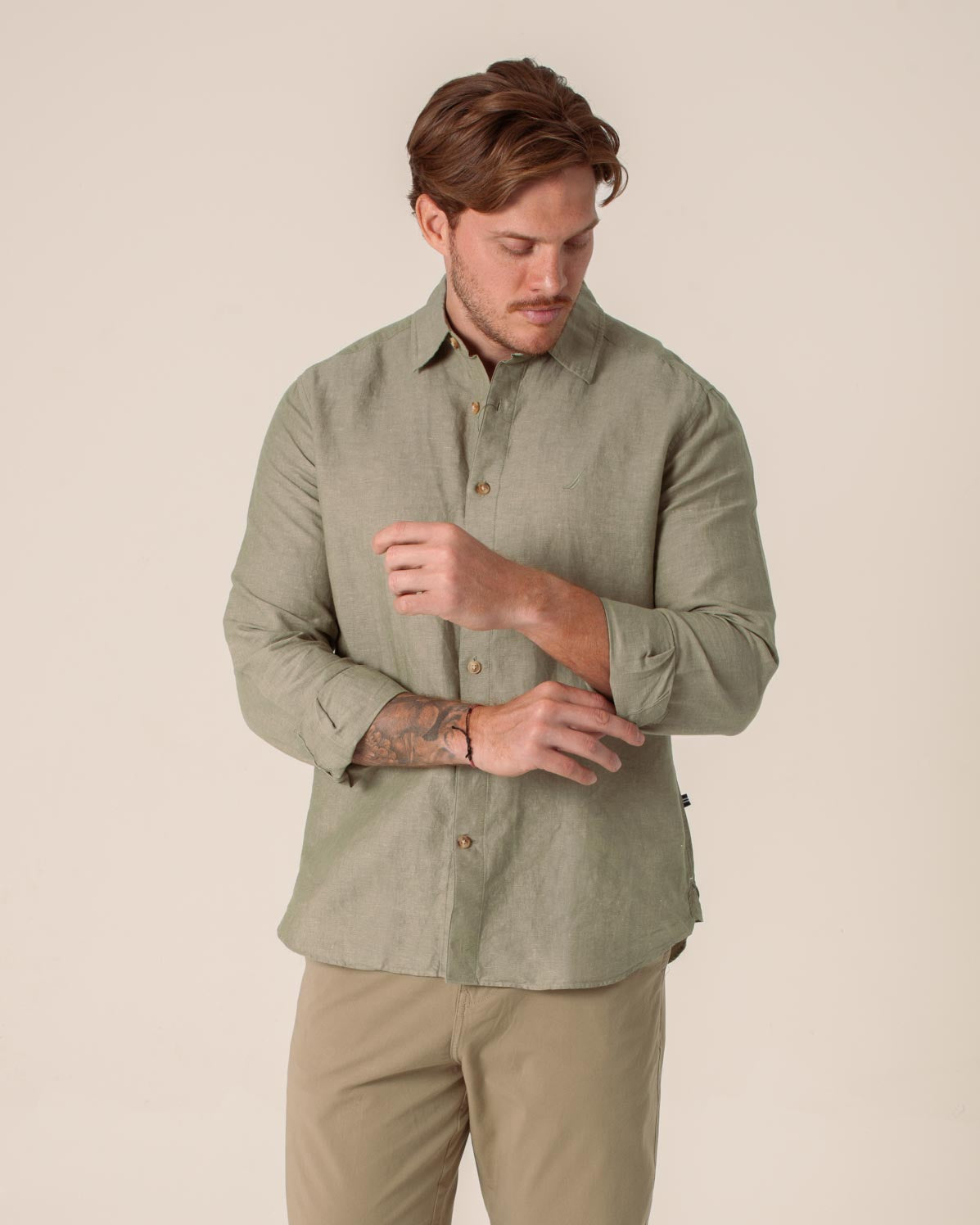 NAUTICA CAMISA M/L DE HOMBRE VERDE WR5536-3CY