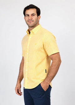 NAUTICA CAMISA M/C DE HOMBRE AMARILLO 27109WS-7MF