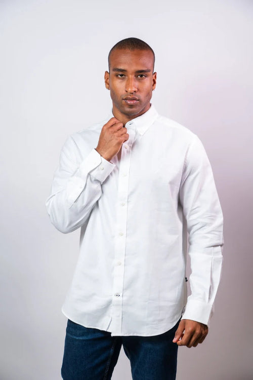 NAUTICA CAMISA M/L DE HOMBRE BLANCO 01101W-1BW