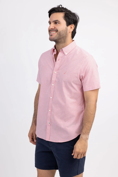 NAUTICA CAMISA M/C DE HOMBRE ROSADO 0199WS-6AK