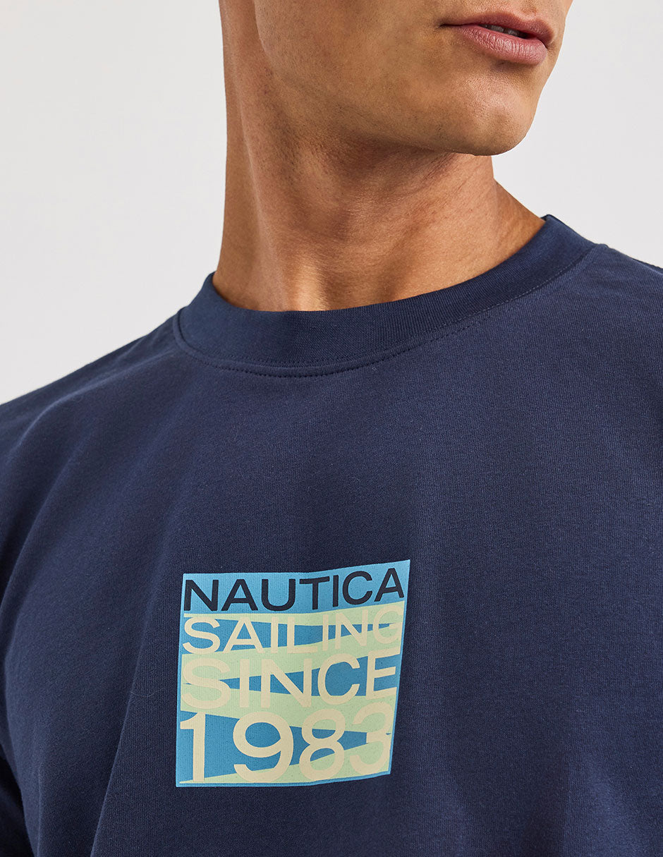 NAUTICA T-SHIRT M/C DE HOMBRE AZUL N1U04137-459
