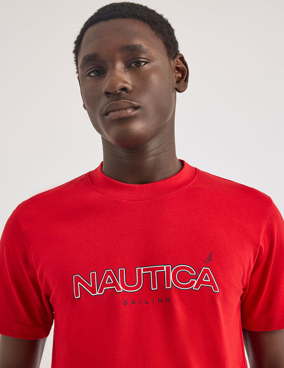 NAUTICA T-SHIRT M/C DE HOMBRE ROJO N1U04126-823