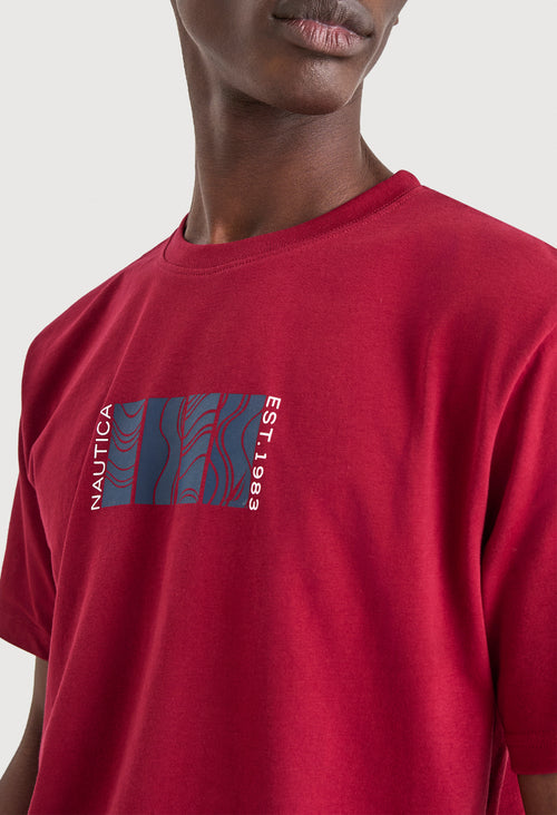 CAMISETA NAUTICA PARA CABALLERO COLOR ROJO