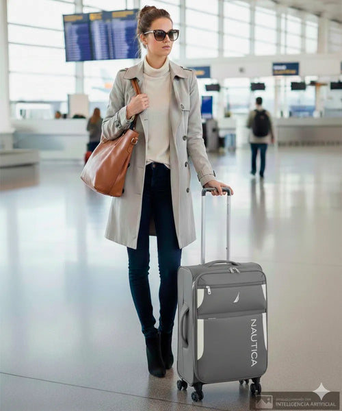 SET DE MALETAS NAUTICA 3 PCS GRIS NT-2416-GREY