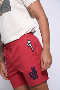 PSYCHO BUNNY PANTALONETA DE BAÑO HOMBRE FANTASIA ROJO