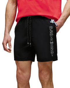 psycho bunny pantaloneta de baño hombre fantasia negro