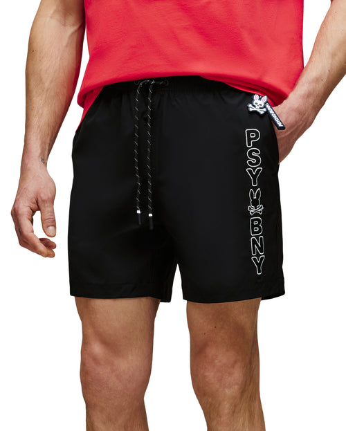 psycho bunny pantaloneta de baño hombre fantasia negro