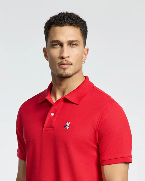 psycho bunny polo manga corta hombre clasica rojo