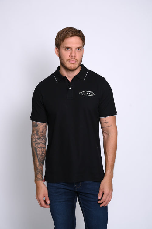 PSYCHO BUNNY POLO MANGA CORTA HOMBRE FANTASIA NEGRO