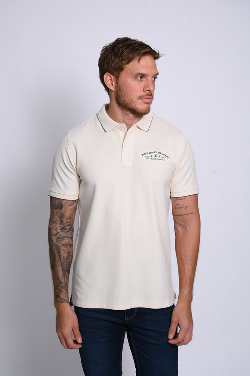 PSYCHO BUNNY POLO MANGA CORTA HOMBRE FANTASIA BEIGE