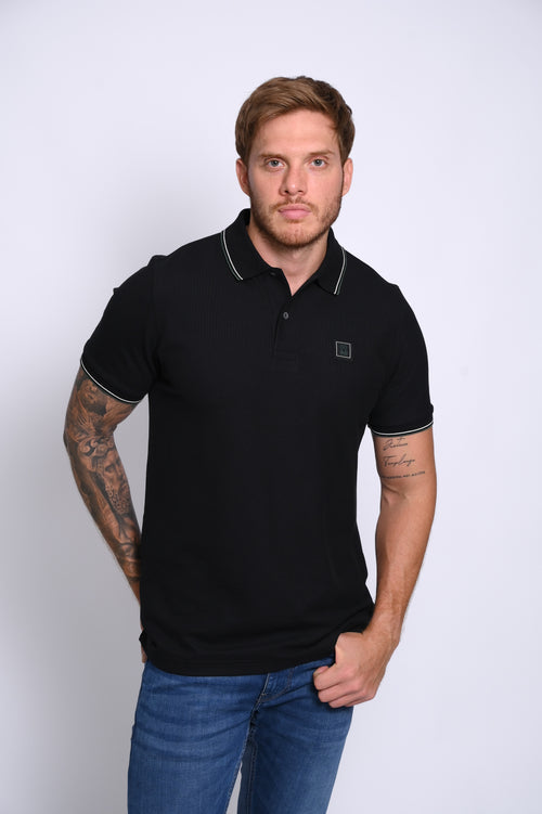 PSYCHO BUNNY POLO MANGA CORTA HOMBRE FANTASIA NEGRO